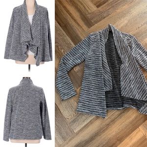Tommy Hilfiger Open Shawl Tweed Textured Cardigan